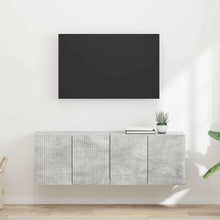 TV-wandkast 2 pcs Beton Grijs 59,5 x 31 x 40 cm Bewerkt hout