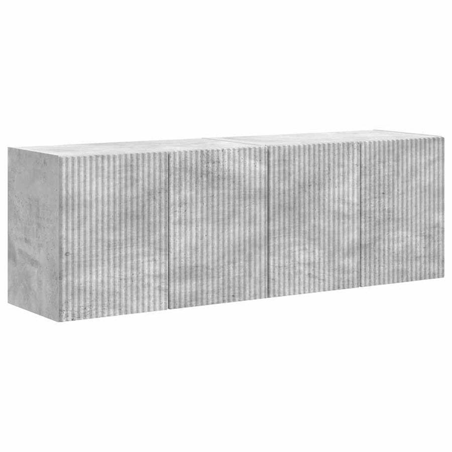 TV-wandkast 2 pcs Beton Grijs 59,5 x 31 x 40 cm Bewerkt hout