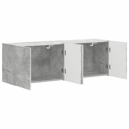 TV-wandkast 2 pcs Beton Grijs 59,5 x 31 x 40 cm Bewerkt hout
