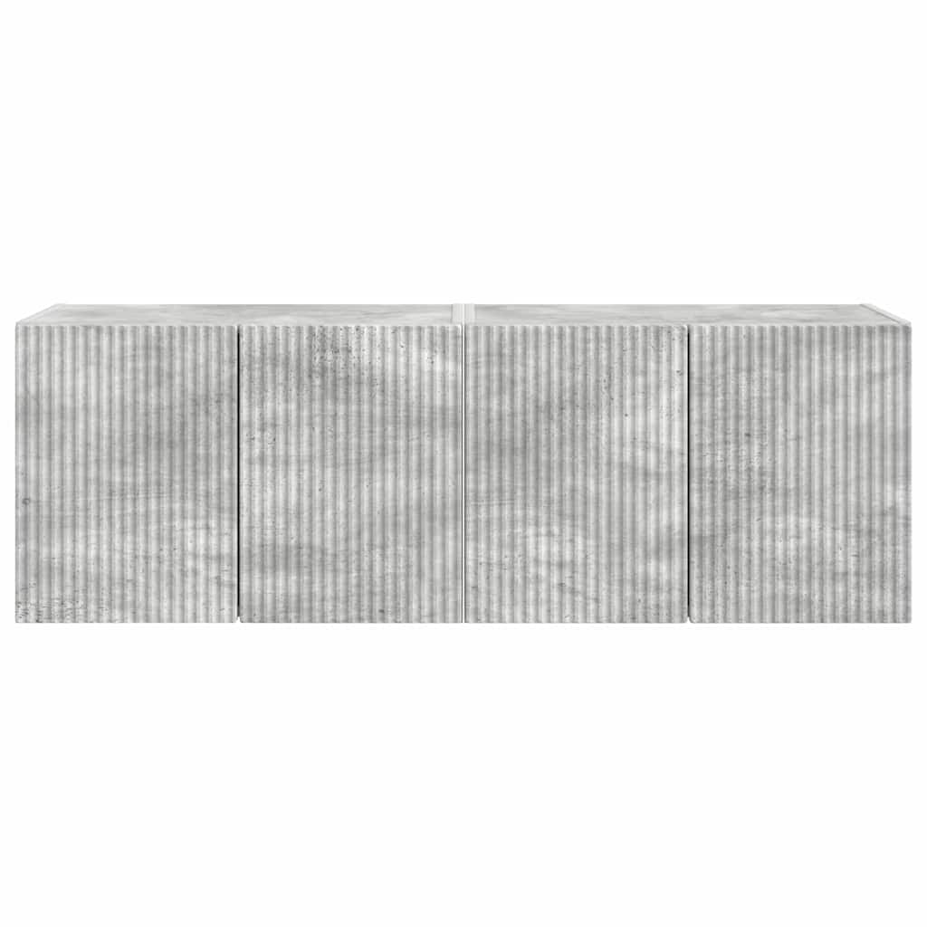TV-wandkast 2 pcs Beton Grijs 59,5 x 31 x 40 cm Bewerkt hout