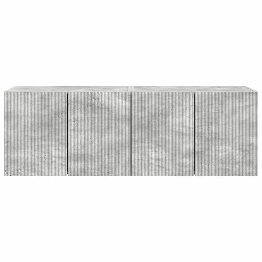 TV-wandkast 2 pcs Beton Grijs 59,5 x 31 x 40 cm Bewerkt hout