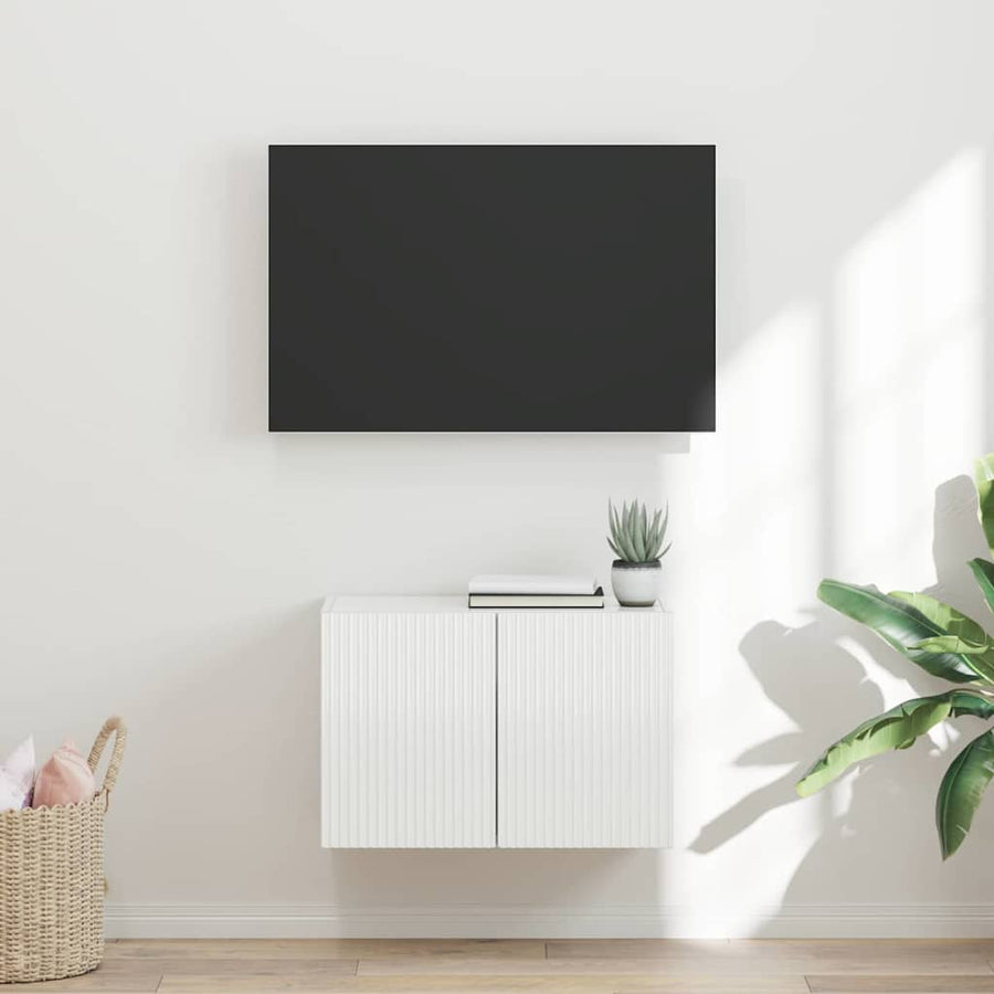 TV-wandkast Hoogglans wit 59,5 x 31 x 40 cm Bewerkt hout
