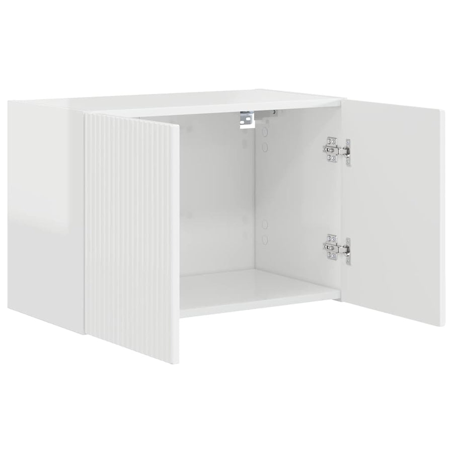 TV-wandkast Hoogglans wit 59,5 x 31 x 40 cm Bewerkt hout