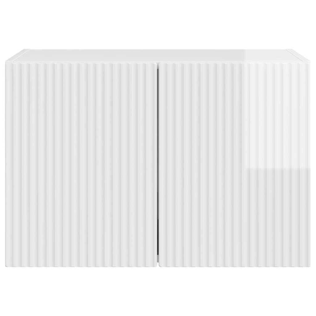 TV-wandkast Hoogglans wit 59,5 x 31 x 40 cm Bewerkt hout