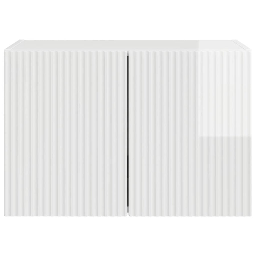 TV-wandkast Hoogglans wit 59,5 x 31 x 40 cm Bewerkt hout
