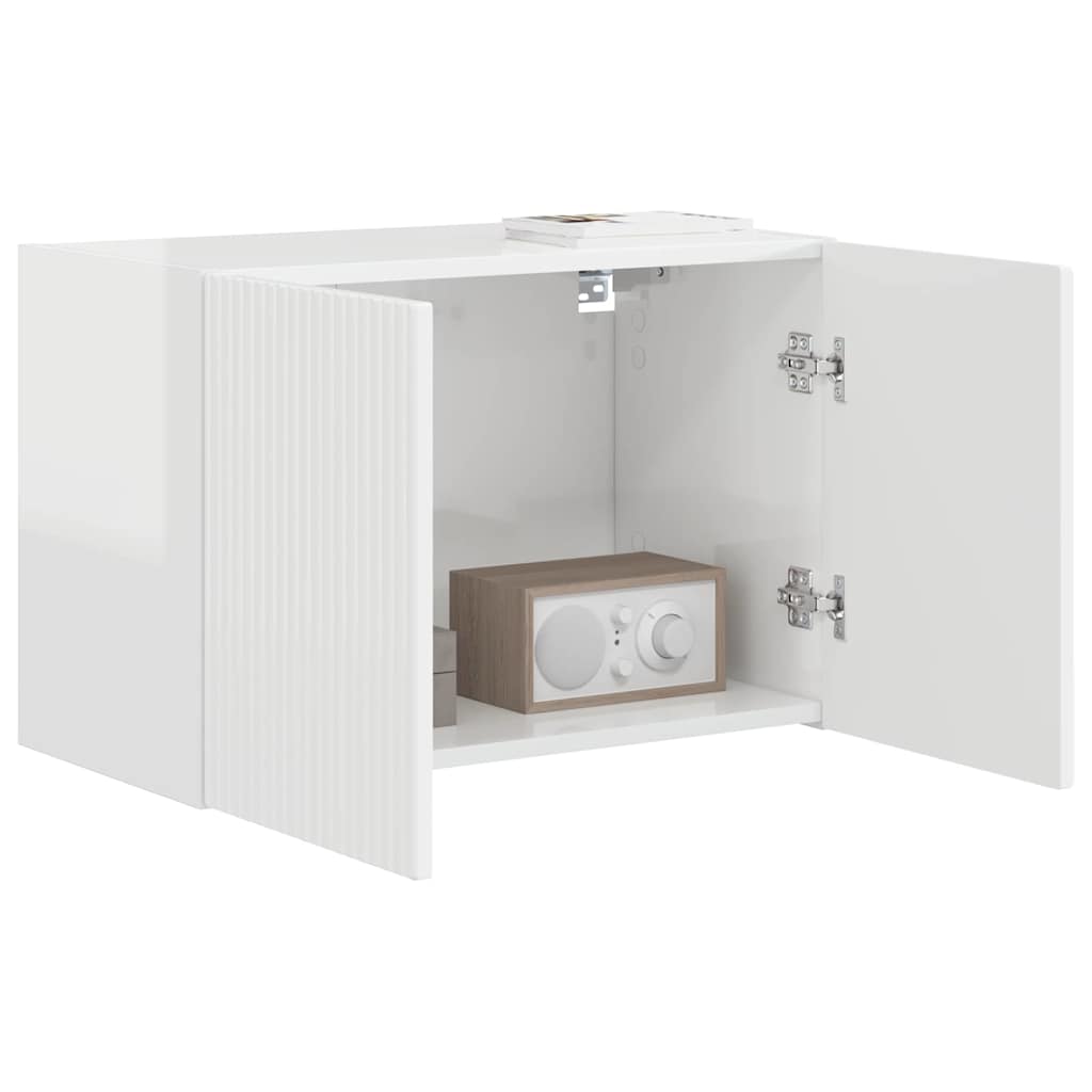 TV-wandkast Hoogglans wit 59,5 x 31 x 40 cm Bewerkt hout