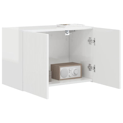 TV-wandkast Hoogglans wit 59,5 x 31 x 40 cm Bewerkt hout