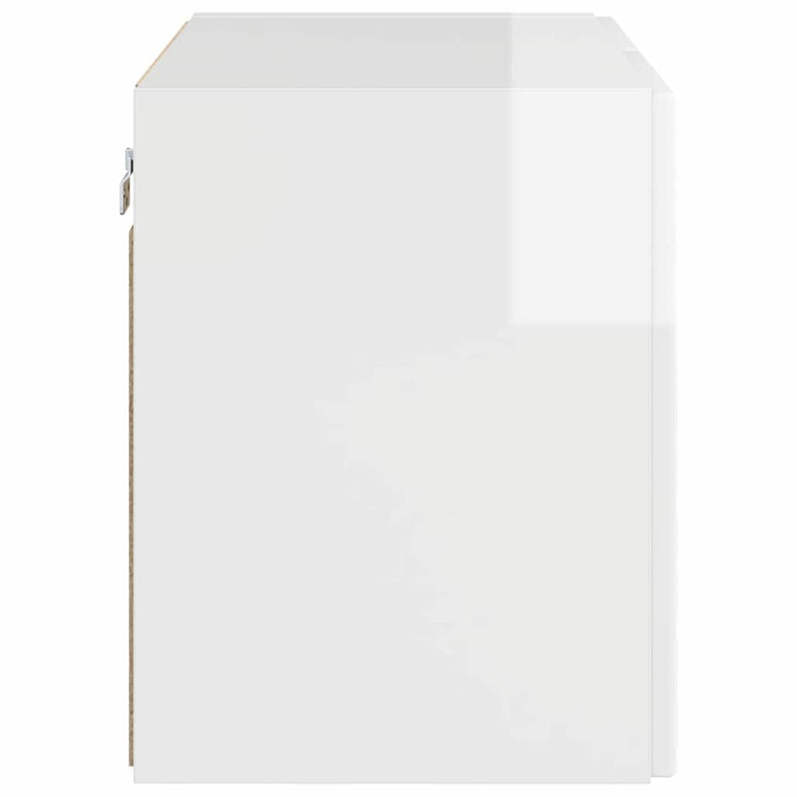 TV-wandkast Hoogglans wit 59,5 x 31 x 40 cm Bewerkt hout