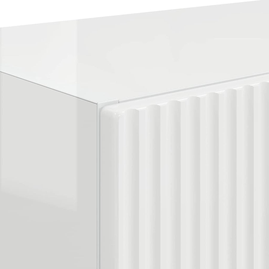 TV-wandkast 2 pcs Hoogglans wit 59,5 x 31 x 40 cm Bewerkt hout