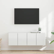 TV-wandkast 2 stuks hoogglans wit 59,5x31x40 cm