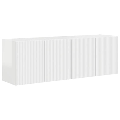 TV-wandkast 2 pcs Hoogglans wit 59,5 x 31 x 40 cm Bewerkt hout