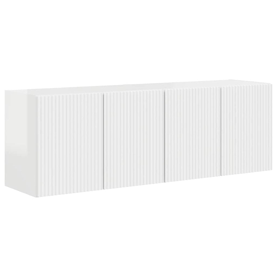 TV-wandkast 2 pcs Hoogglans wit 59,5 x 31 x 40 cm Bewerkt hout