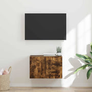 Tv-wandkast 59,5x31x40 cm gerookt eiken bewerkt hout