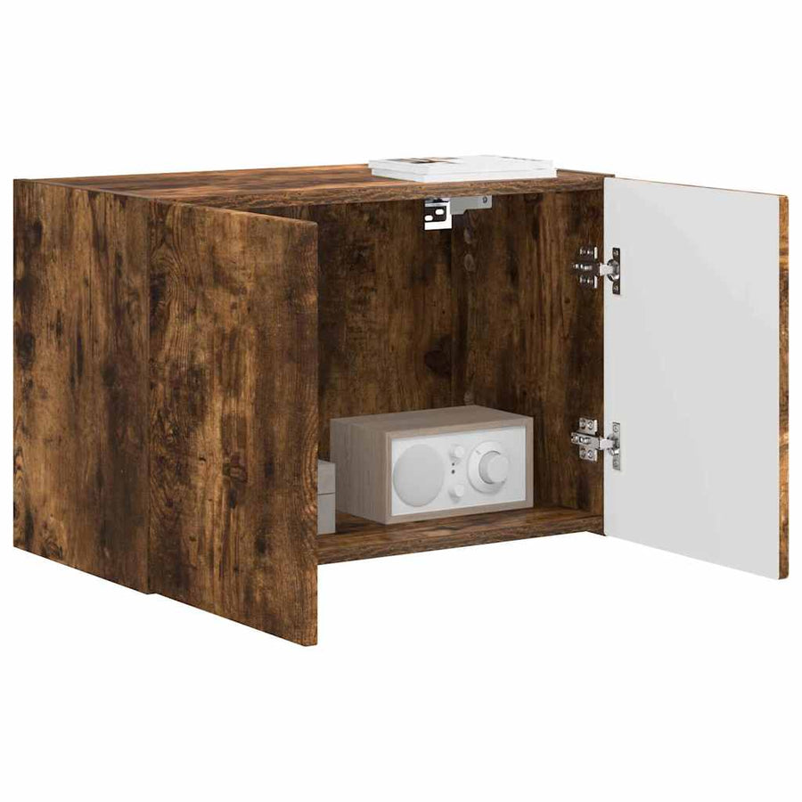 TV-wandkast Gerookt eiken 59,5 x 31 x 40 cm Bewerkt hout