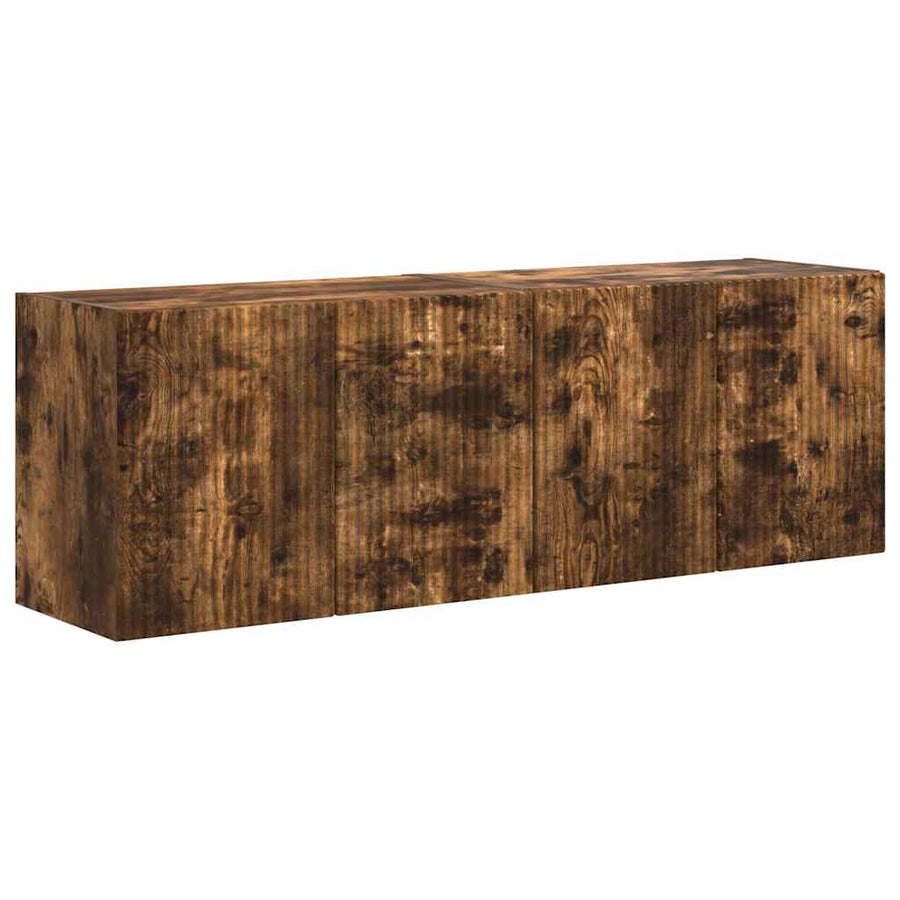 TV-wandkast 2 pcs Gerookt eiken 59,5 x 31 x 40 cm Bewerkt hout