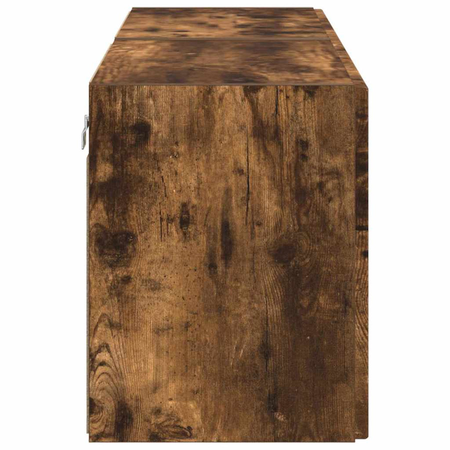 TV-wandkast 2 pcs Gerookt eiken 59,5 x 31 x 40 cm Bewerkt hout