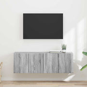 TV-wandkast 2 stuks 59,5x31x40 cm grijs bewerkt hout