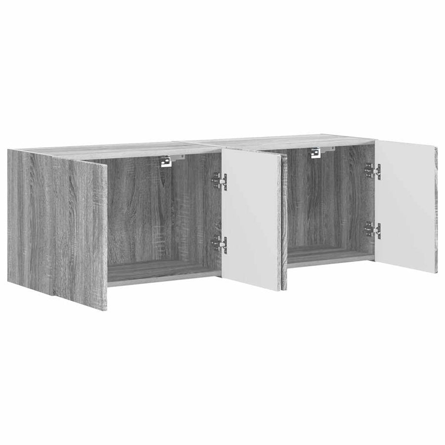 TV-wandkast 2 pcs Grijs Sonoma 59,5 x 31 x 40 cm Bewerkt hout