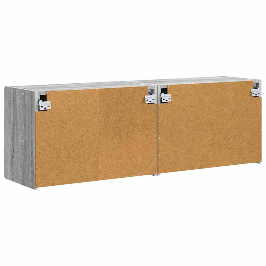 TV-wandkast 2 pcs Grijs Sonoma 59,5 x 31 x 40 cm Bewerkt hout