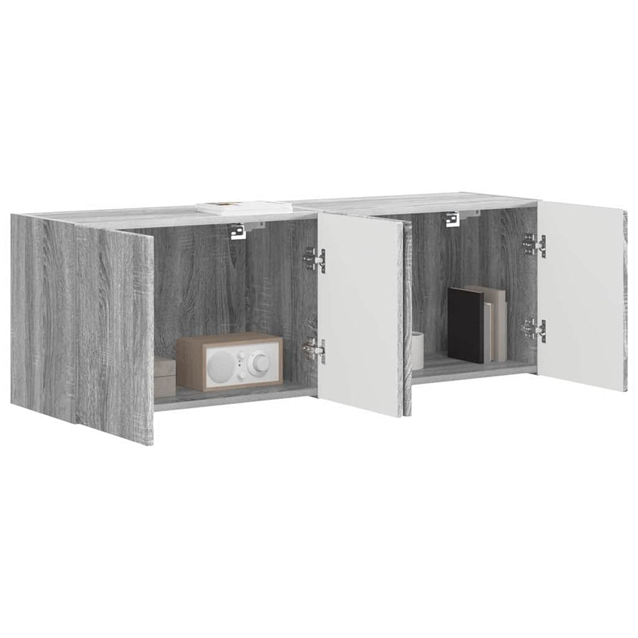 TV-wandkast 2 pcs Grijs Sonoma 59,5 x 31 x 40 cm Bewerkt hout