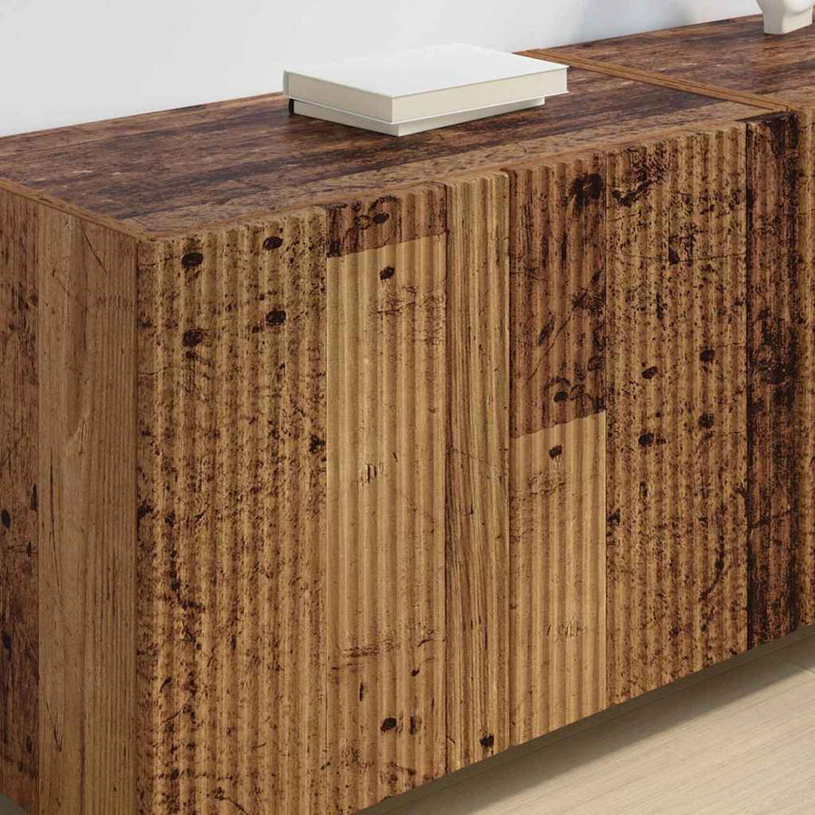 TV-wandkast 2 pcs Oud Hout 59,5 x 31 x 40 cm Bewerkt hout