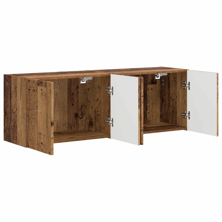 TV-wandkast 2 pcs Oud Hout 59,5 x 31 x 40 cm Bewerkt hout