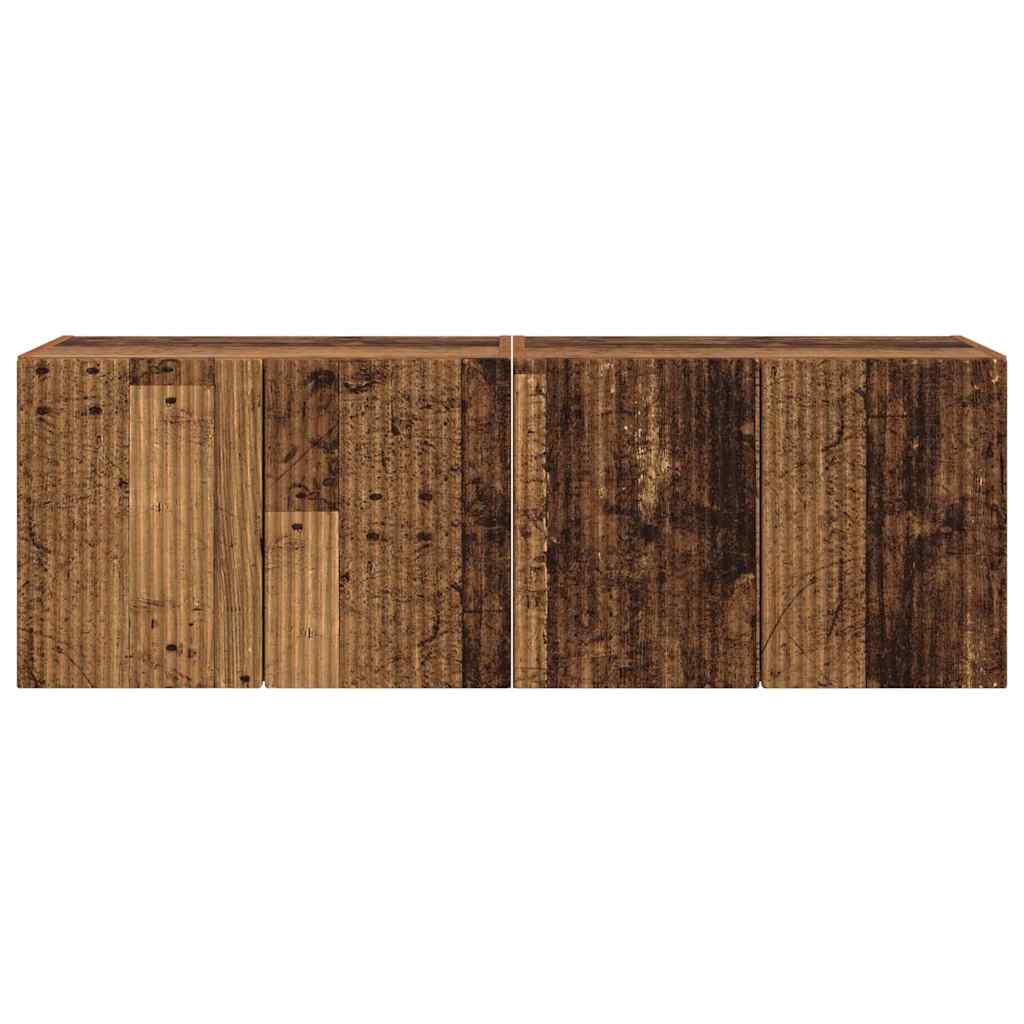 TV-wandkast 2 pcs Oud Hout 59,5 x 31 x 40 cm Bewerkt hout