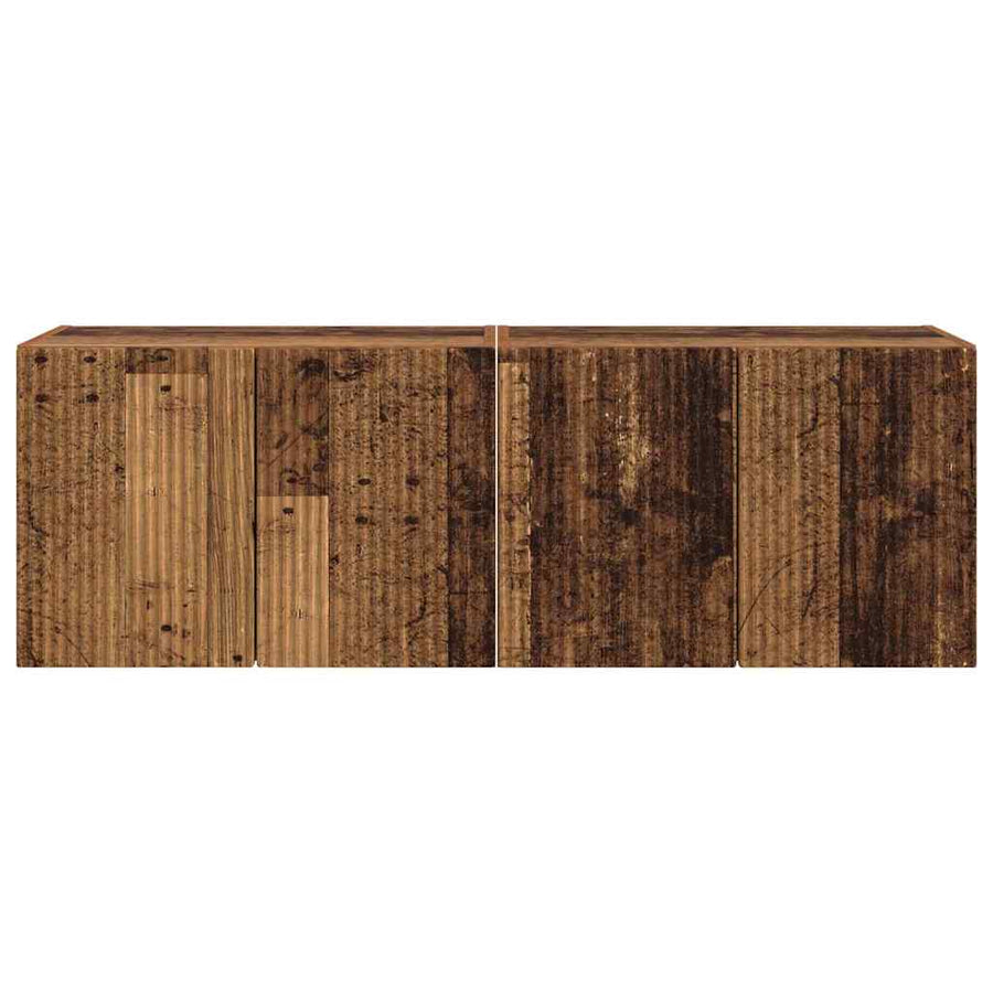 TV-wandkast 2 pcs Oud Hout 59,5 x 31 x 40 cm Bewerkt hout