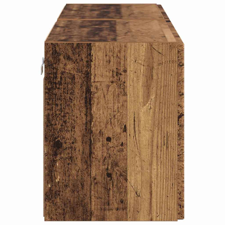 TV-wandkast 2 pcs Oud Hout 59,5 x 31 x 40 cm Bewerkt hout