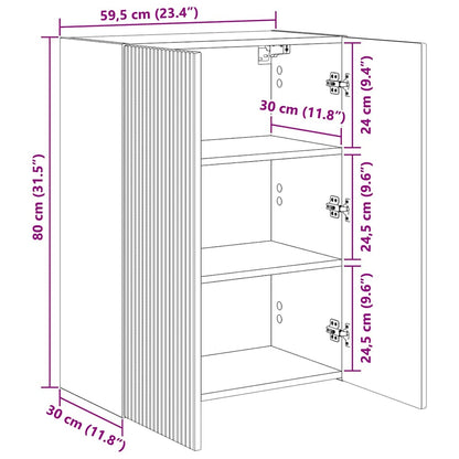 TV-wandkast Wandgemonteerd Wit 59,5 x 31 x 60 cm Bewerkt hout