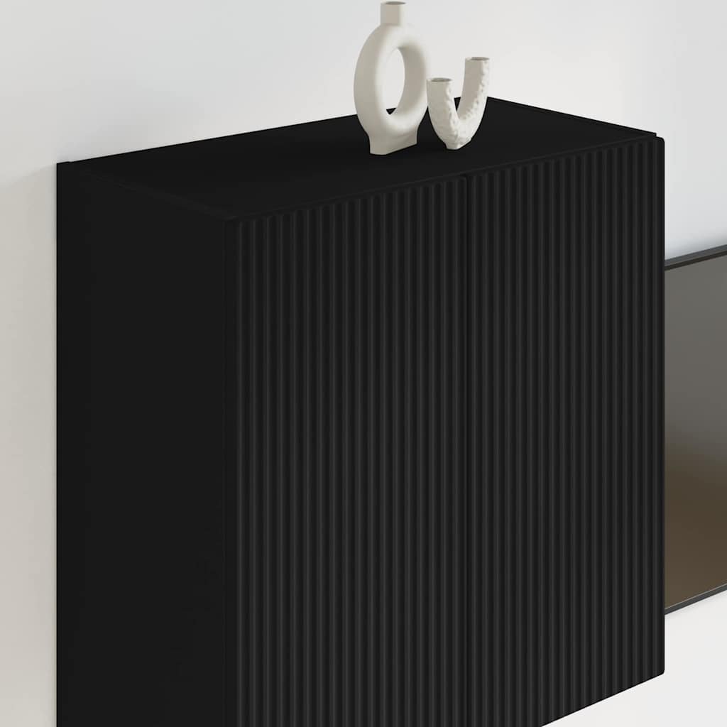 TV-wandkast Wandgemonteerd Zwart 59,5 x 31 x 60 cm Bewerkt hout