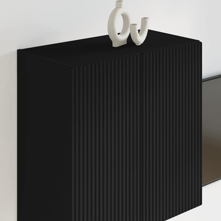 TV-wandkast Wandgemonteerd Zwart 59,5 x 31 x 60 cm Bewerkt hout