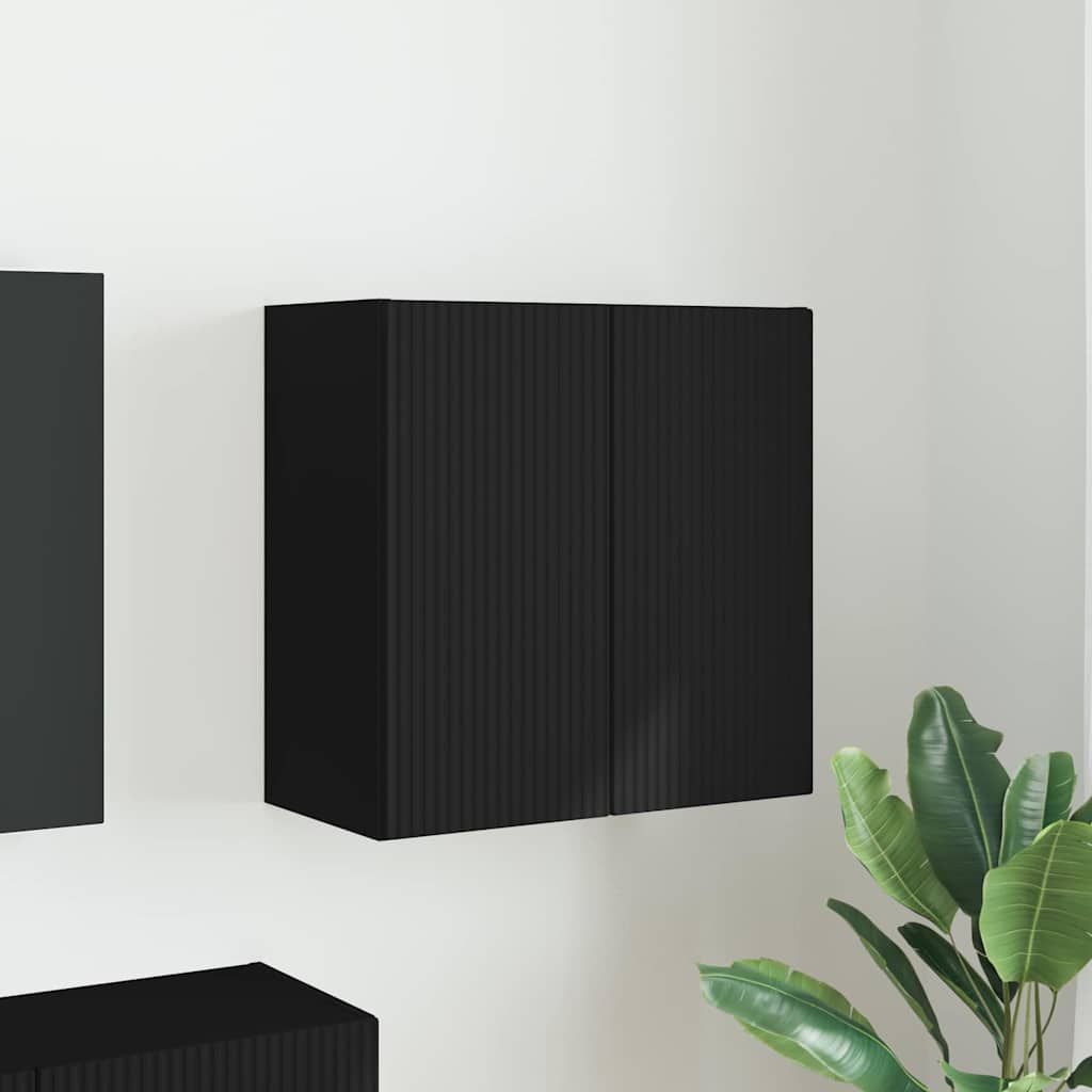 TV-wandkast Wandgemonteerd Zwart 59,5 x 31 x 60 cm Bewerkt hout