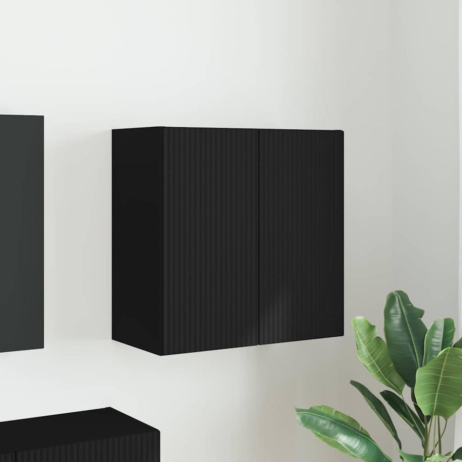TV-wandkast Wandgemonteerd Zwart 59,5 x 31 x 60 cm Bewerkt hout