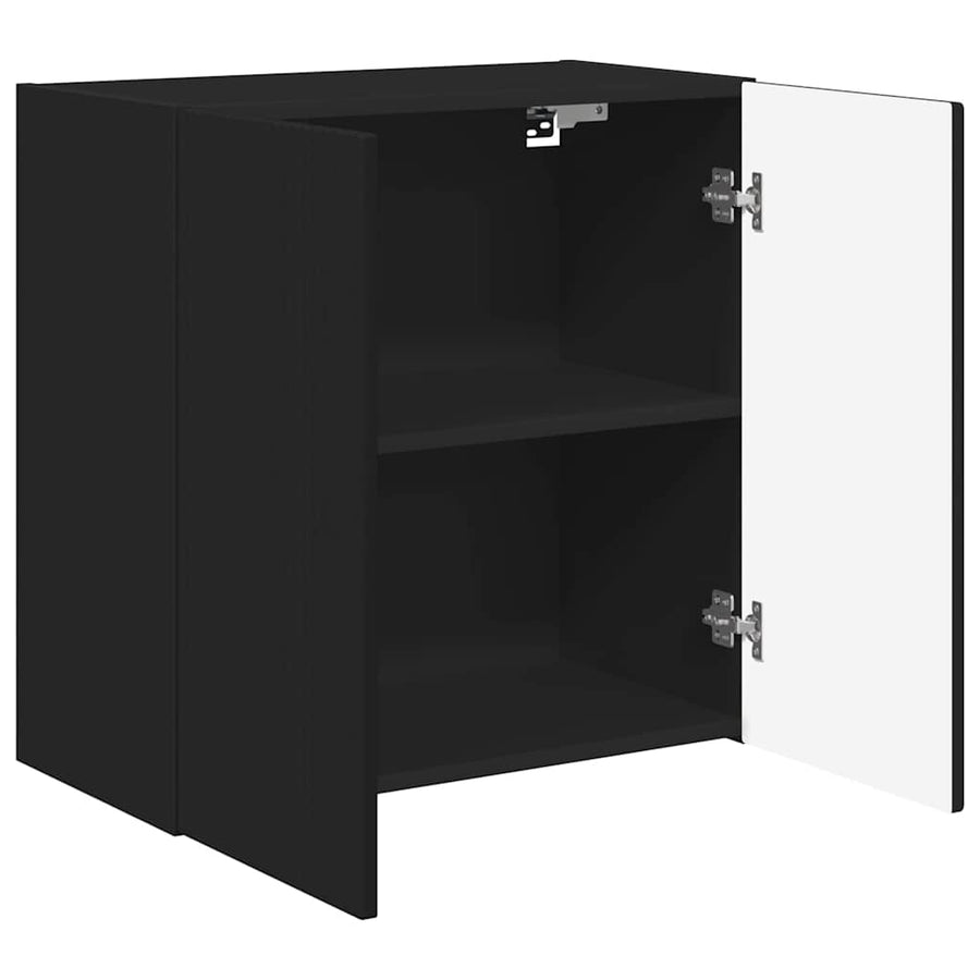 TV-wandkast Wandgemonteerd Zwart 59,5 x 31 x 60 cm Bewerkt hout