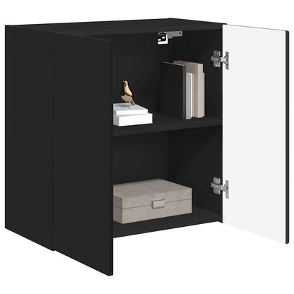 TV-wandkast Wandgemonteerd Zwart 59,5 x 31 x 60 cm Bewerkt hout
