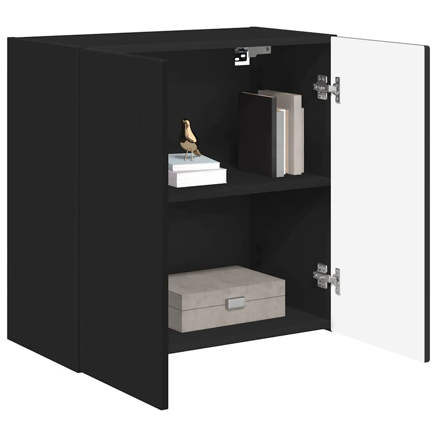 TV-wandkast Wandgemonteerd Zwart 59,5 x 31 x 60 cm Bewerkt hout