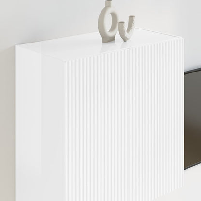 TV-wandkast Hoogglans wit 59,5 x 31 x 60 cm Bewerkt hout