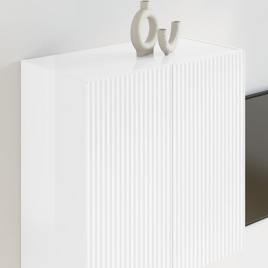 TV-wandkast Hoogglans wit 59,5 x 31 x 60 cm Bewerkt hout