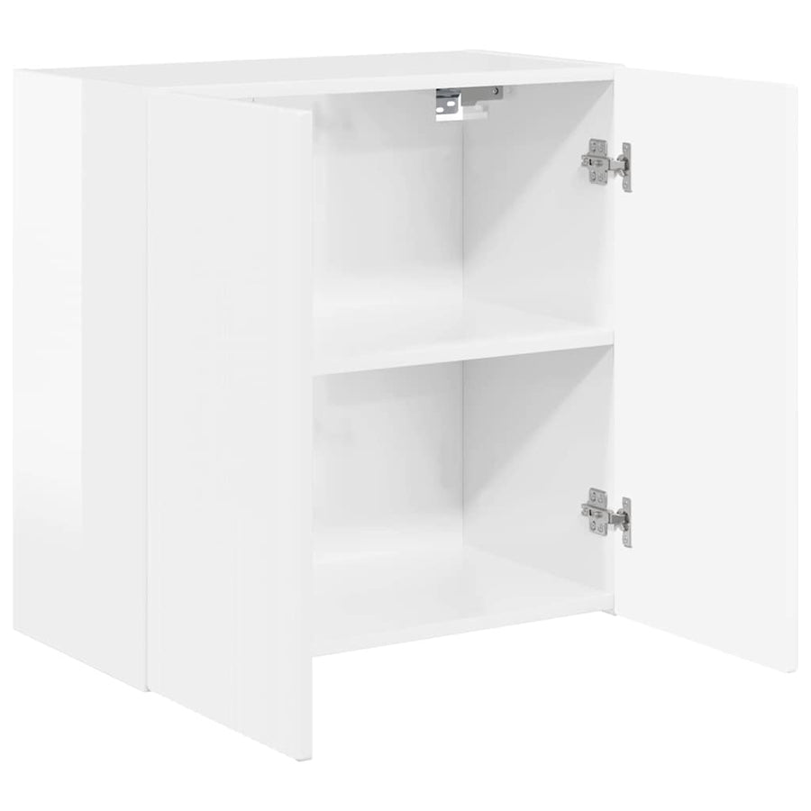TV-wandkast Hoogglans wit 59,5 x 31 x 60 cm Bewerkt hout