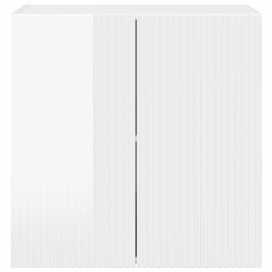 TV-wandkast Hoogglans wit 59,5 x 31 x 60 cm Bewerkt hout