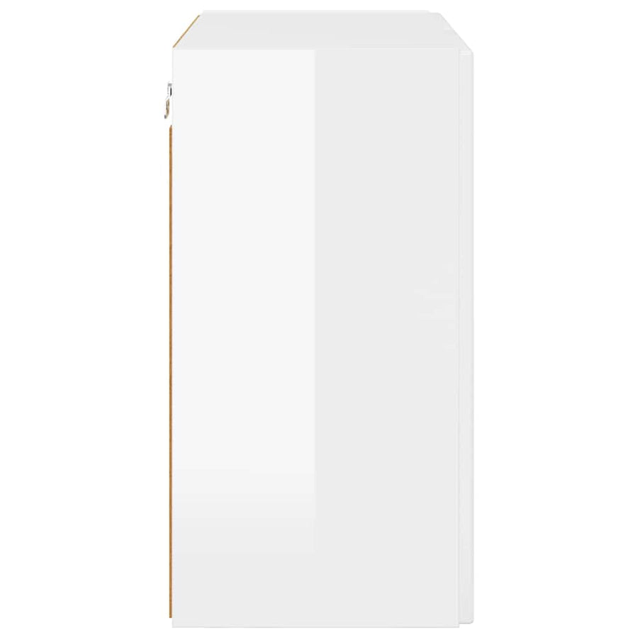 TV-wandkast Hoogglans wit 59,5 x 31 x 60 cm Bewerkt hout