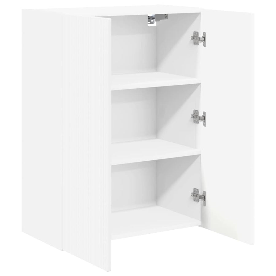 TV-wandkast Wandgemonteerd Wit 59,5 x 31 x 80 cm Bewerkt hout