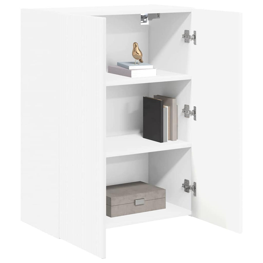 TV-wandkast Wandgemonteerd Wit 59,5 x 31 x 80 cm Bewerkt hout