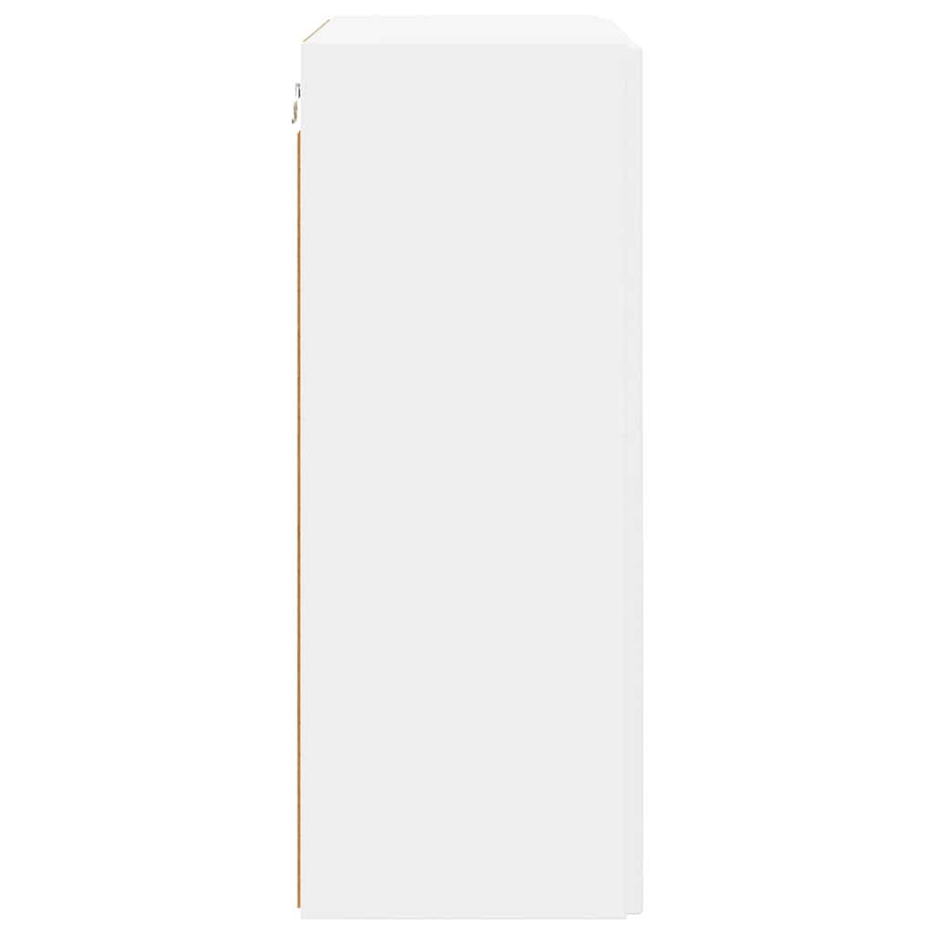 TV-wandkast Wandgemonteerd Wit 59,5 x 31 x 80 cm Bewerkt hout
