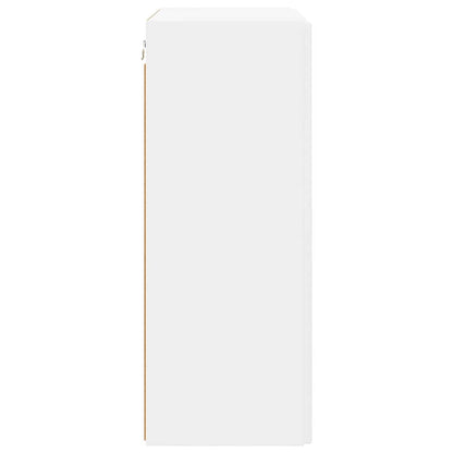 TV-wandkast Wandgemonteerd Wit 59,5 x 31 x 80 cm Bewerkt hout