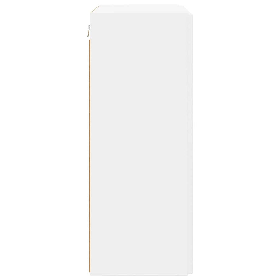TV-wandkast Wandgemonteerd Wit 59,5 x 31 x 80 cm Bewerkt hout