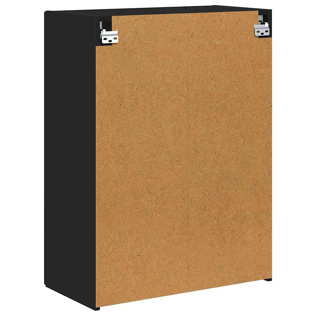 TV-wandkast Wandgemonteerd Zwart 59,5 x 31 x 80 cm Bewerkt hout