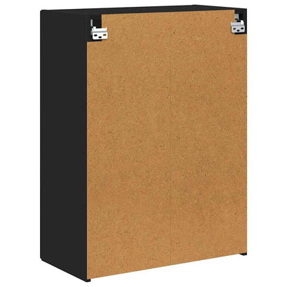 TV-wandkast Wandgemonteerd Zwart 59,5 x 31 x 80 cm Bewerkt hout