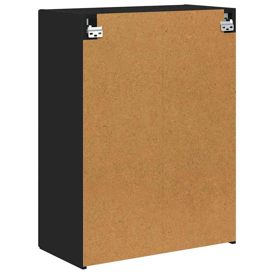 TV-wandkast Wandgemonteerd Zwart 59,5 x 31 x 80 cm Bewerkt hout